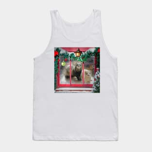 Ferrets The Night Before Christmas - Ferret art design Tank Top